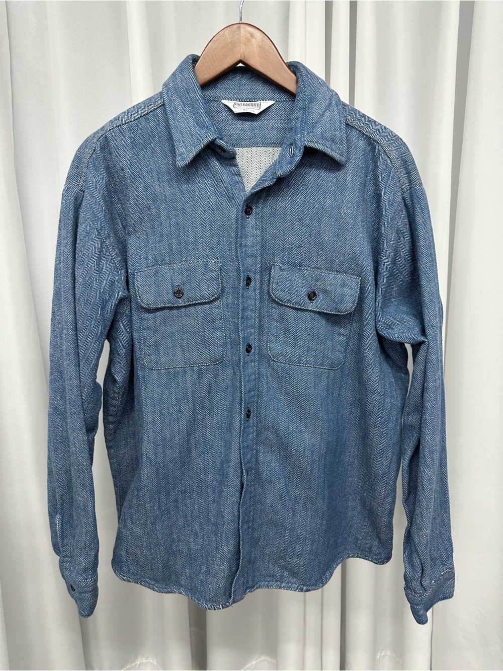 Vintage five Brother Light Blue Workwear flannel Shirt XL union made